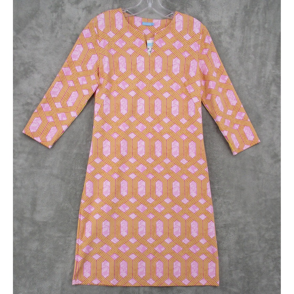 J McLaughlin Dress Medium Carly Mini Cabana Catalina Cloth Stretch Knit Pink New